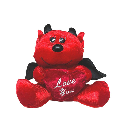 Red Devil Valentine's Plush "Love You"  6" Vintage With Sounds