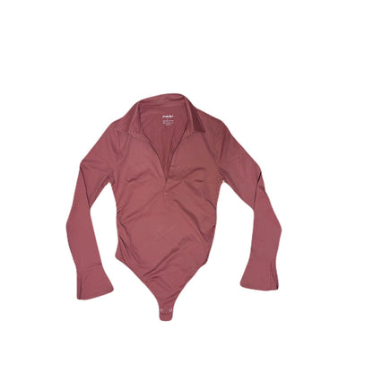 PinkmStyle Women’s Long Sleeve Bodysuit Size Large Color Dusty Rose.