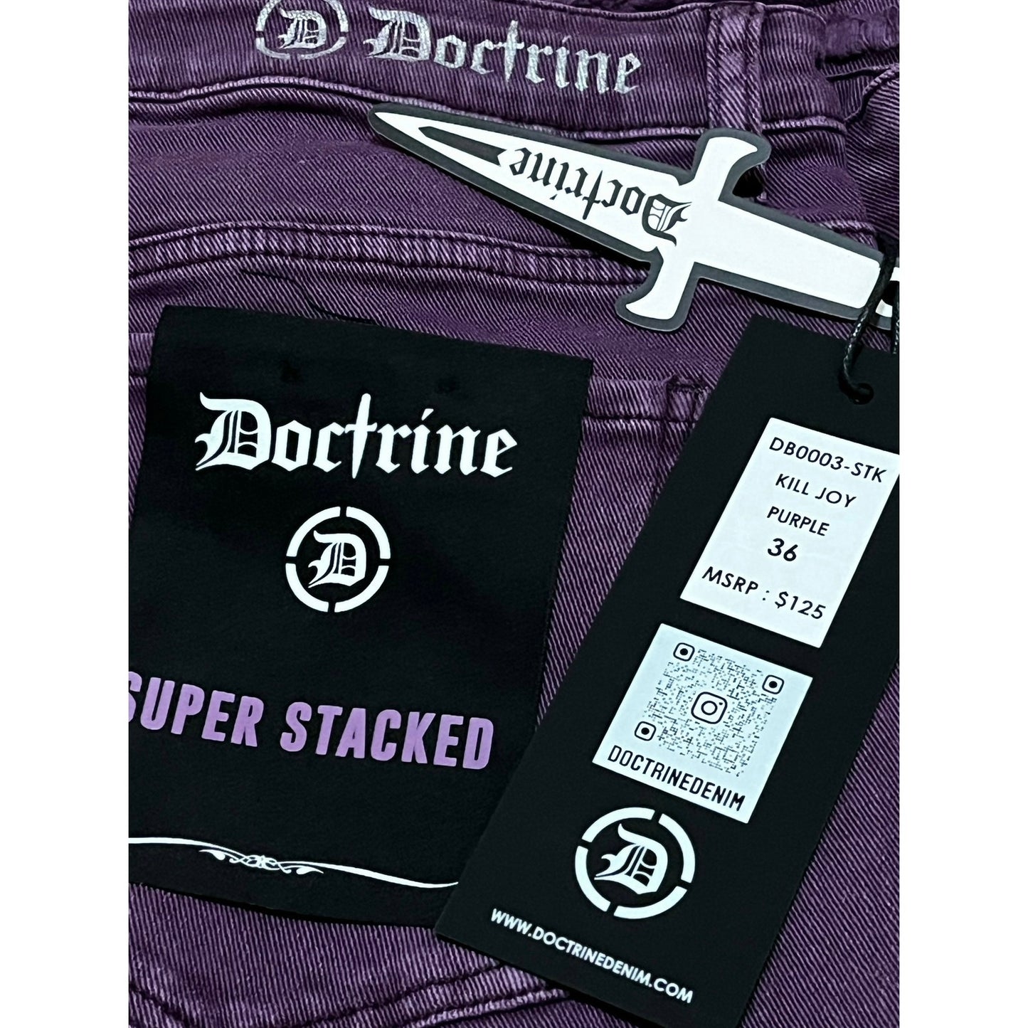 Doctrine Kill Joy Superstack Purple Men’s Jean’s Size 36
