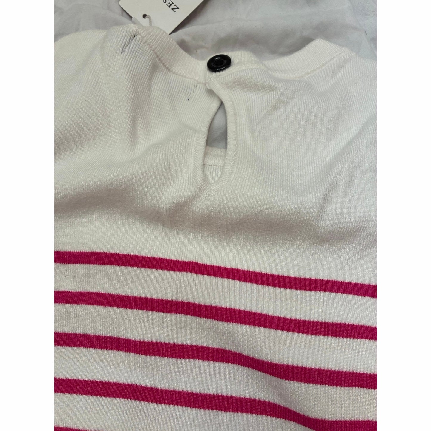 ZESICA Women's Casual Striped Tops Short Sleeve Crew Neck Ribbed Knit T Shirts