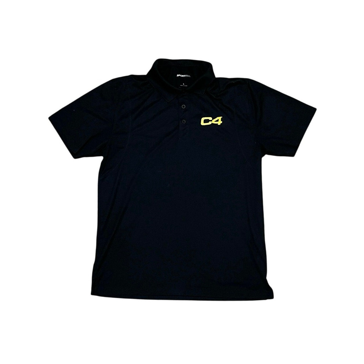 Sport-Tek C4 Men’s Coller Black Shirt Size Large In Great Condition