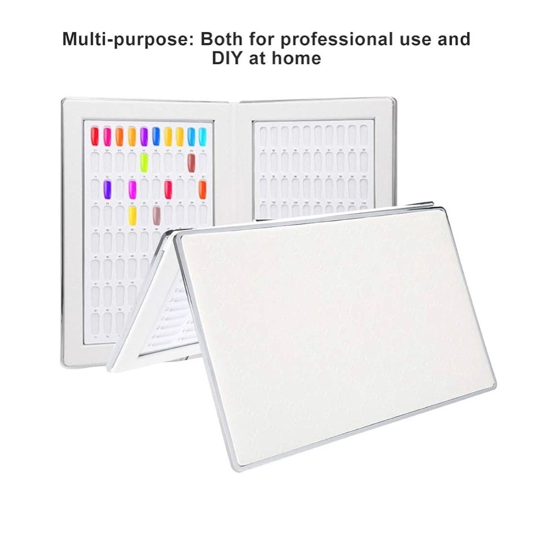 160 Nail Color Chart Display Book, Nail Gel Color Card Display Chart Book, Multi Purpose Nail Salon Tool, Nail Art Showing Shelf, No Need Pasting, No Need Glue(White)