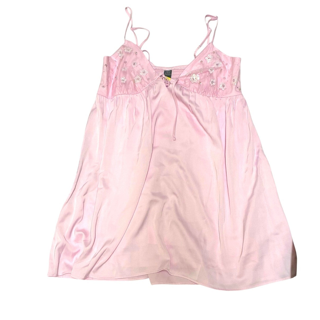 New with Tags Women's Embellished Mini Babydoll Dress - Wild Fable Pink L