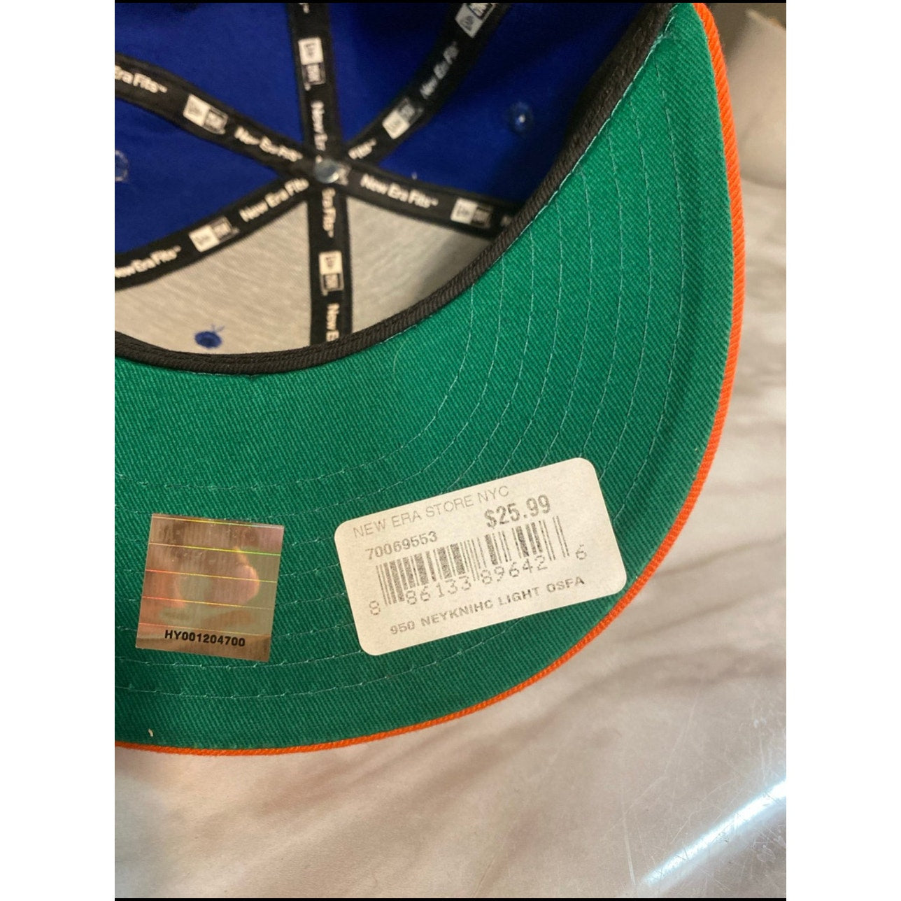 SnapBack New Era Hat Orange & Blue Knicks