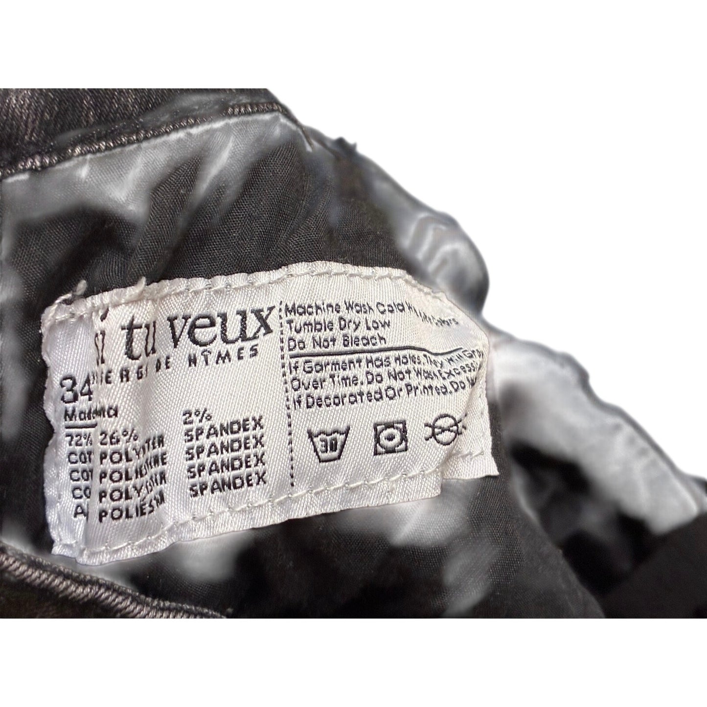 Si Tu Veux Men’s Shorts Size 34 Black Skinny Fit 34” Inseam