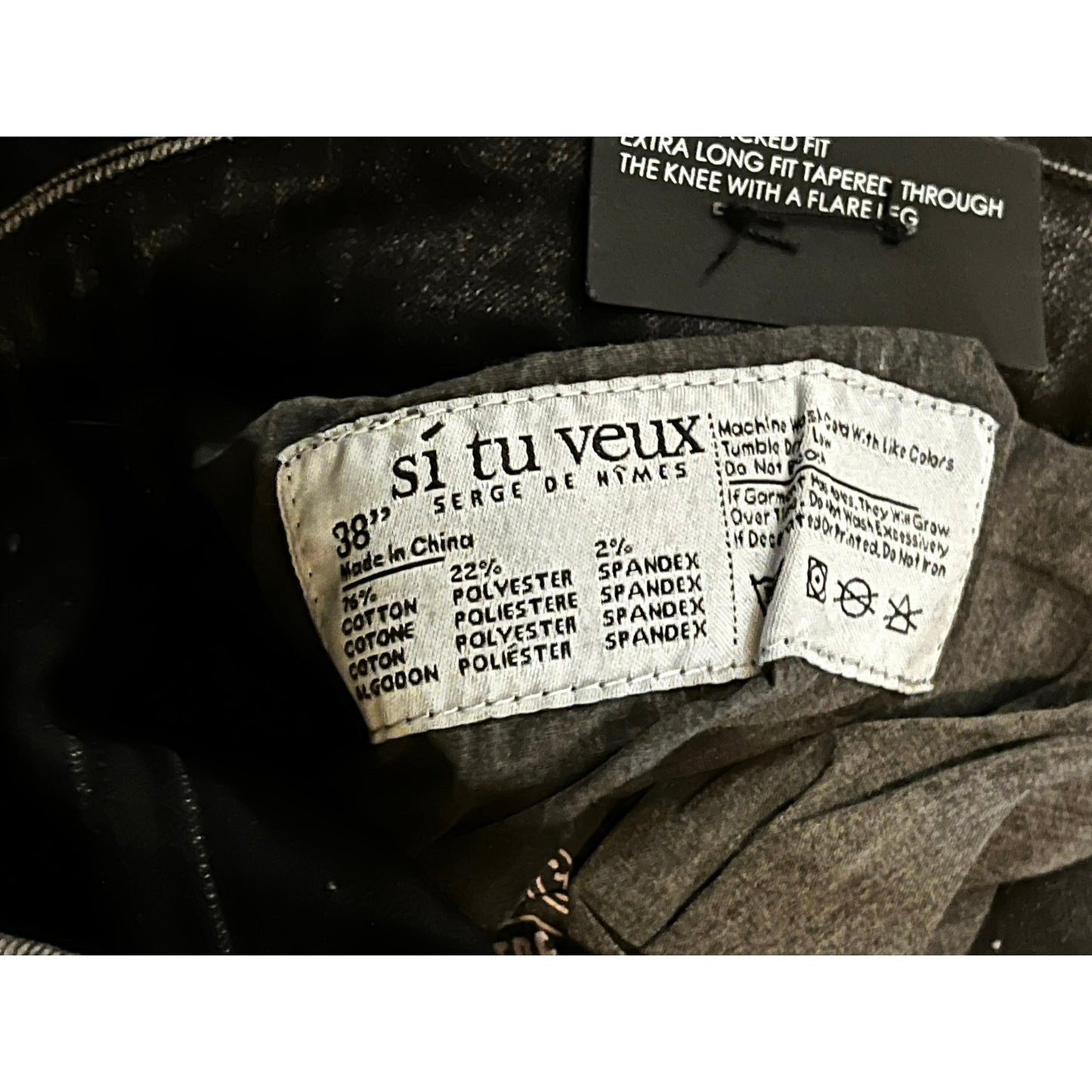 Si Tu Veux Gunner Jean Black Wash Size 38