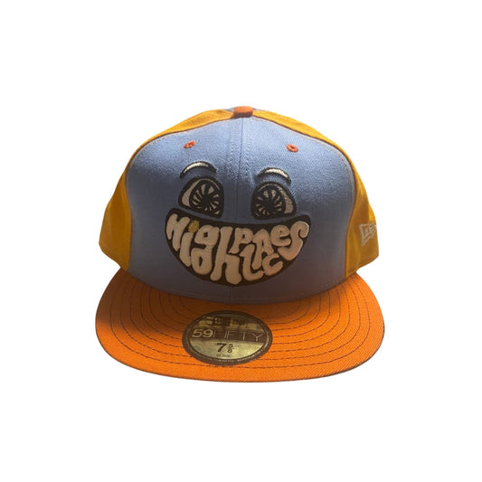 New Era Hat 7 5/8 Orange/Blue