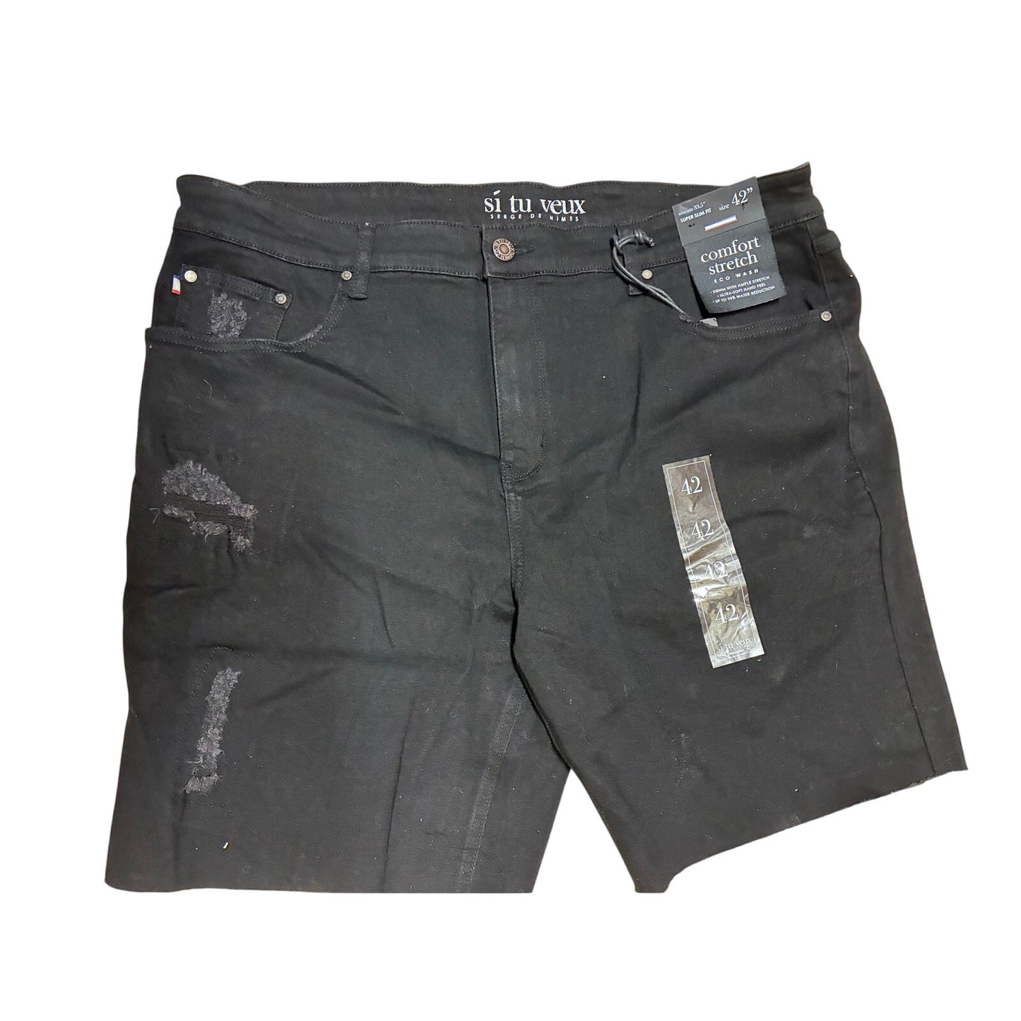 Si Tu Veux Men’s Super Slim Fit Eco Wash Size 42