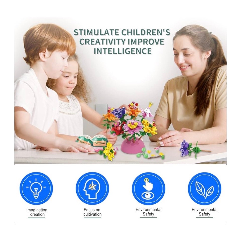 12 Pack Filled Eggs with 157 Pcs DIY Flower Garden Building Blocks