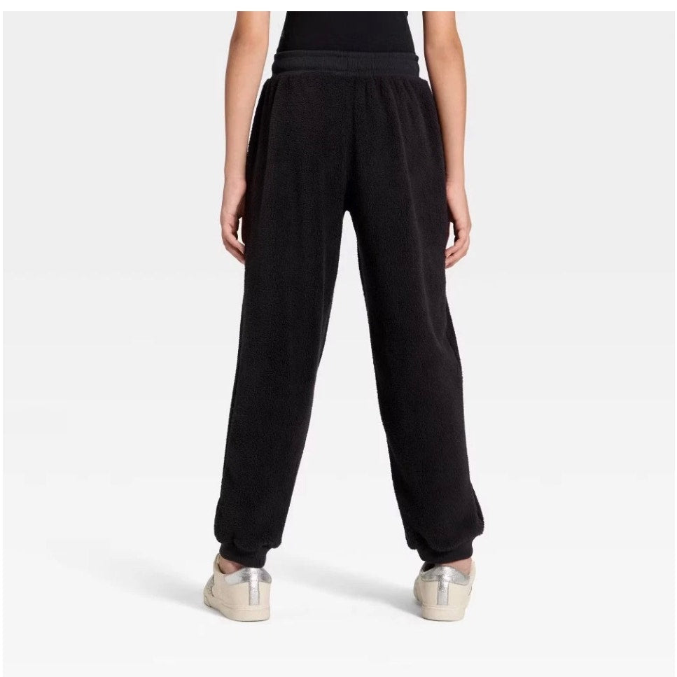 Girls' Faux Shearling Pants - All In Motion Black XS 4/5