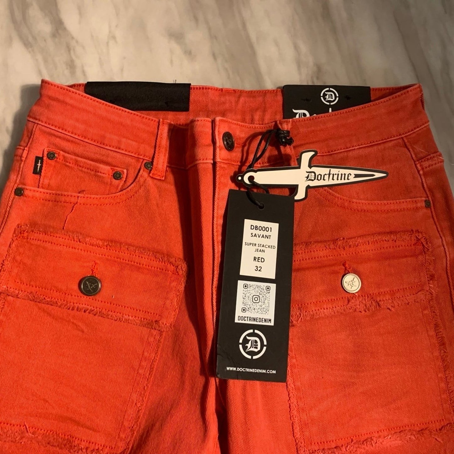 DOCTRINE DENIM (SAVANT RED SUPER STACKED JEAN) SIZE 32