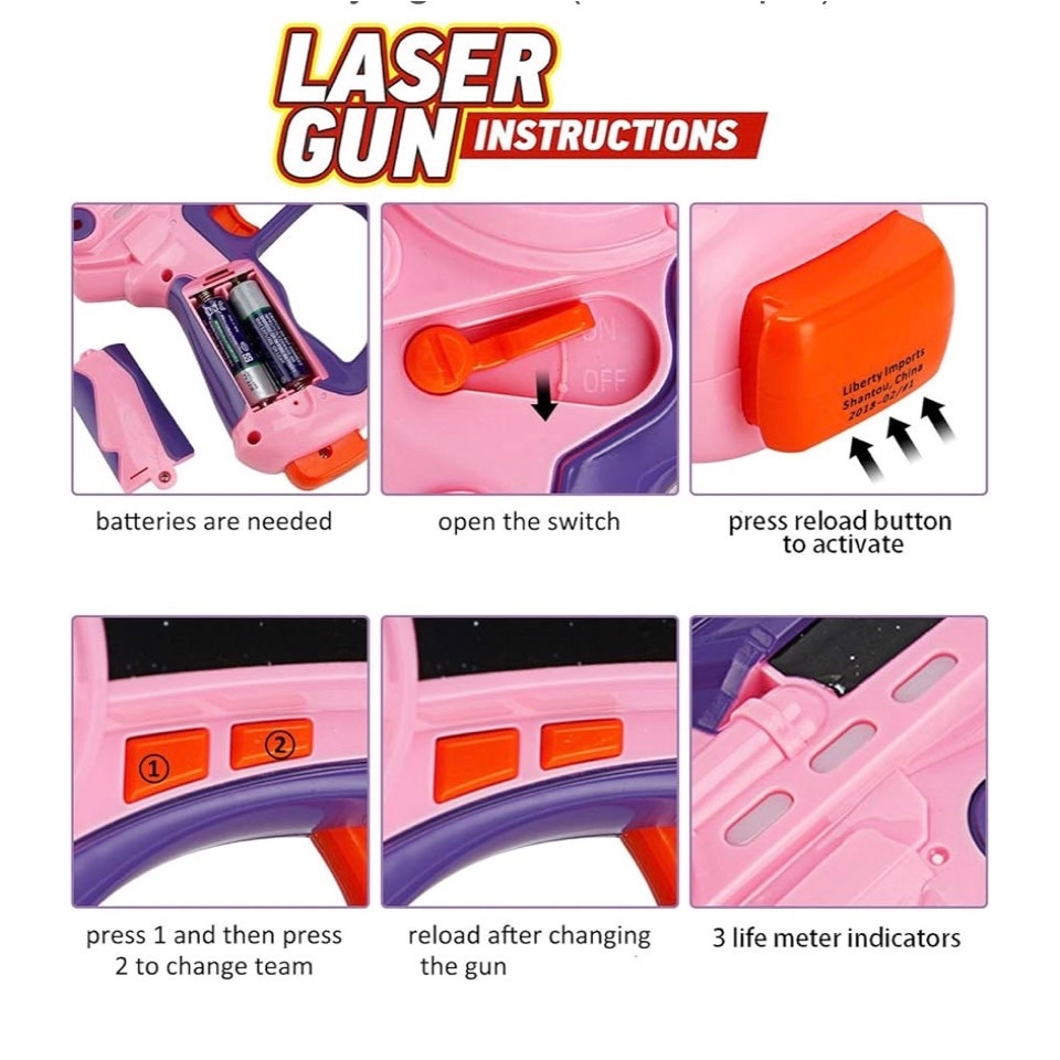 Liberty Imports Pink Infrared Laser Tag 2 Players Game Set for Kids