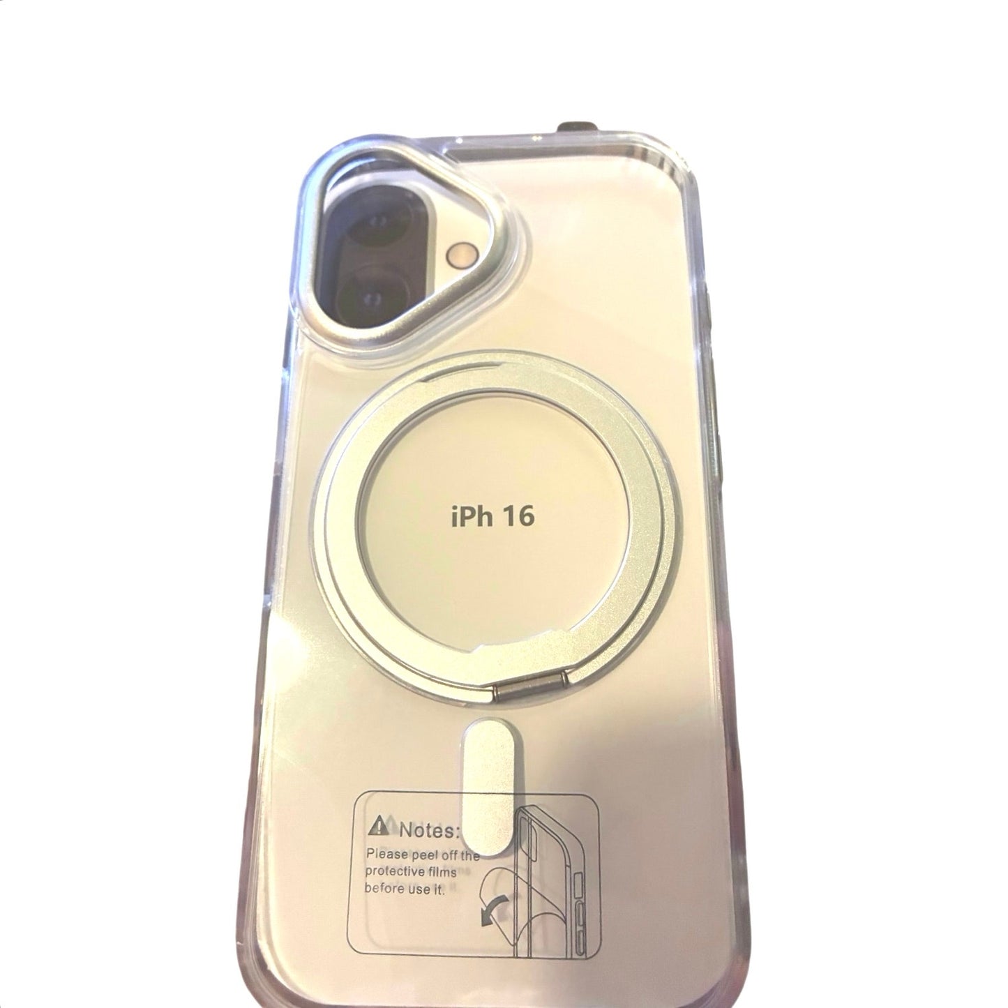 IPhone 16 Clear MagSafe Compatible Phone Case White & Sliver