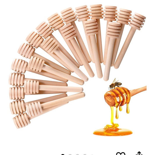 48 Pcs Honey Sticks Dipper, 3 inch Mini Wooden Honeycomb Stick