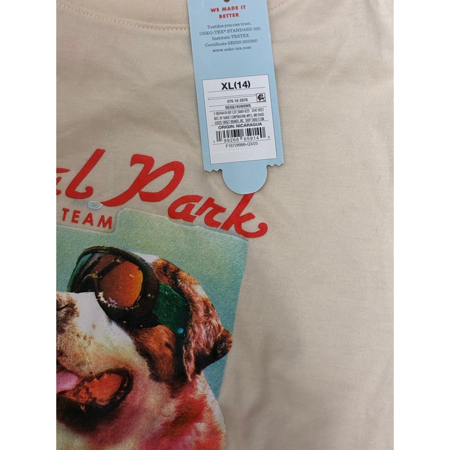 Boys' Long Sleeve 'National Park' Dog Graphic T-Shirt - Cat & Jack Cream XL 14
