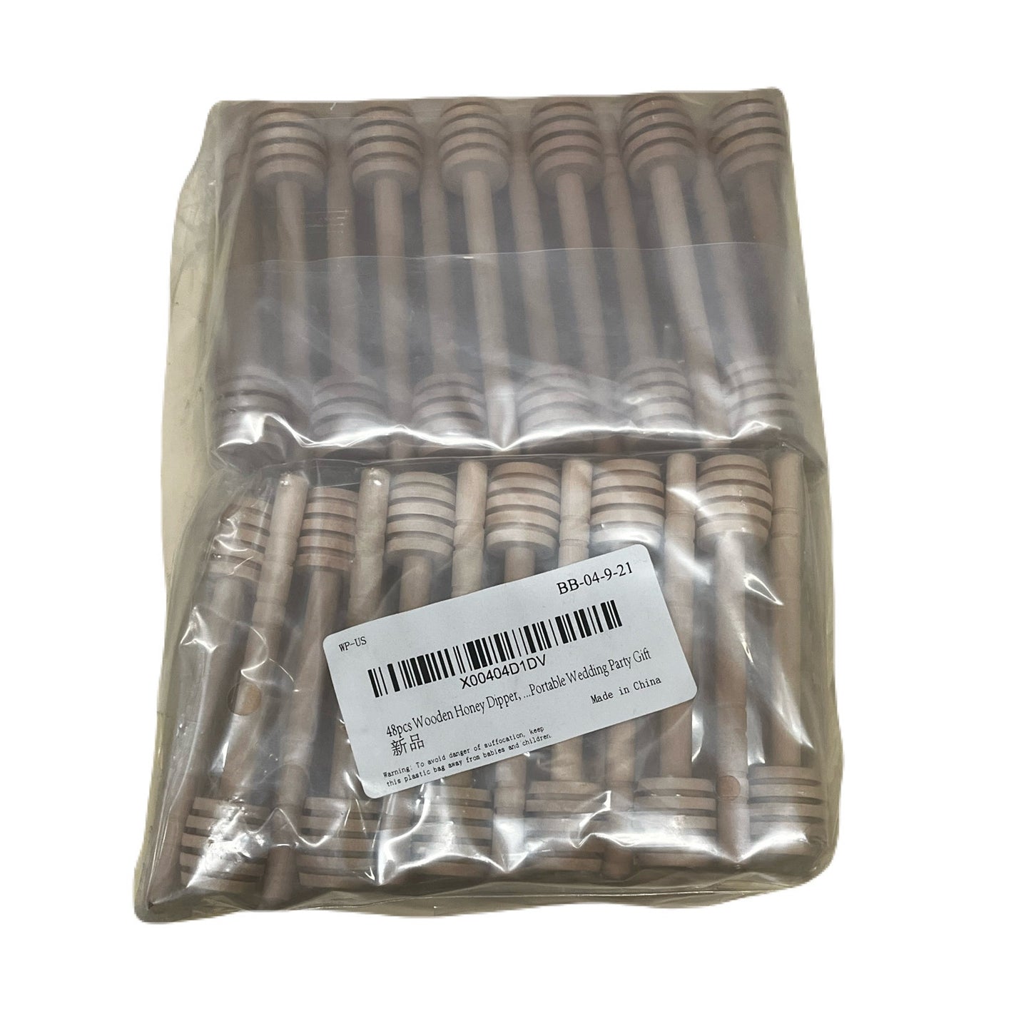 48 Pcs Honey Sticks Dipper, 3 inch Mini Wooden Honeycomb Stick