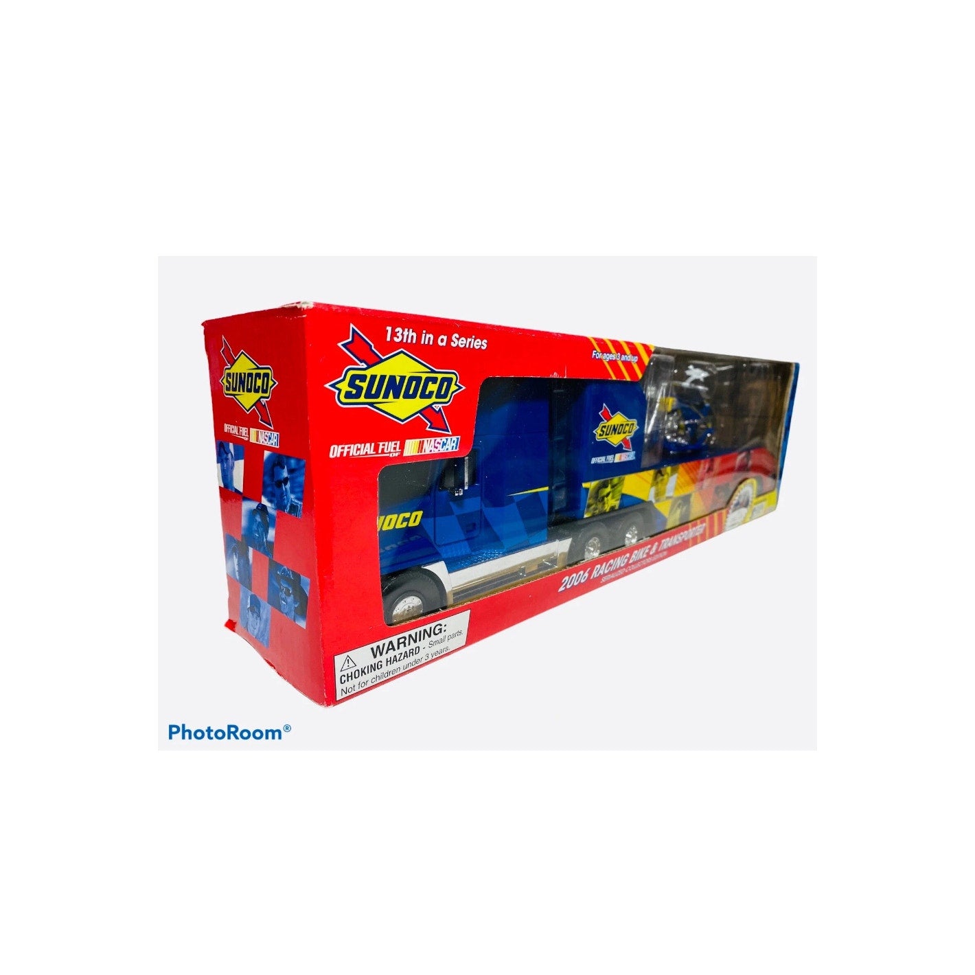 SUNOCO Nascar 2006 RACING MOTORCYCLE BIKE & TRANSPORT With LIGHTS & SOUND