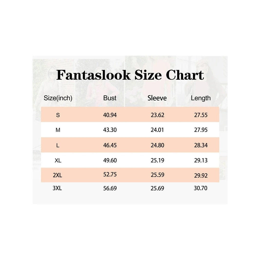 Fantaslook Sweatshirts for Women Crewneck Casual Long Sleeve Size 3XL