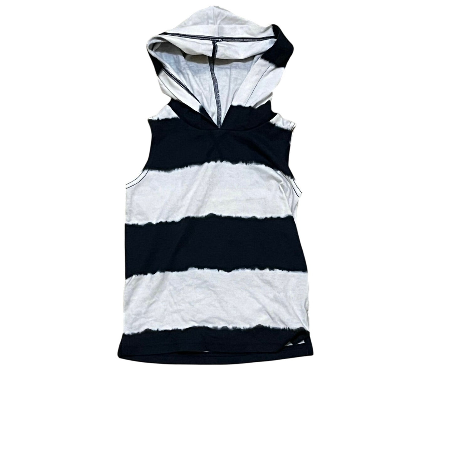 Wonder Nation White & Blue Stripes Kids Tan Top With Hoodie Size 4T