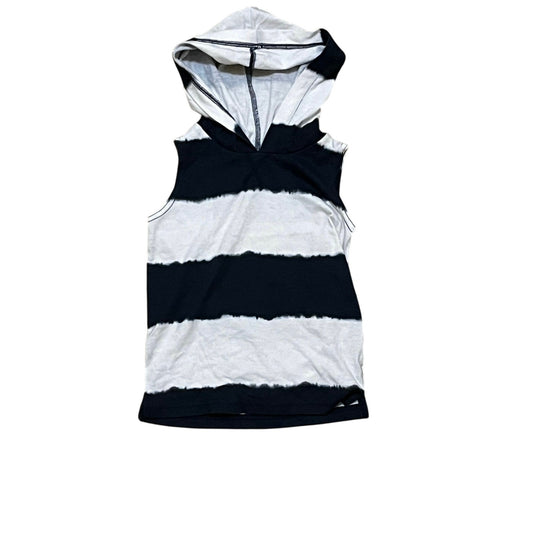 Wonder Nation White & Blue Stripes Kids Tan Top With Hoodie Size 4T