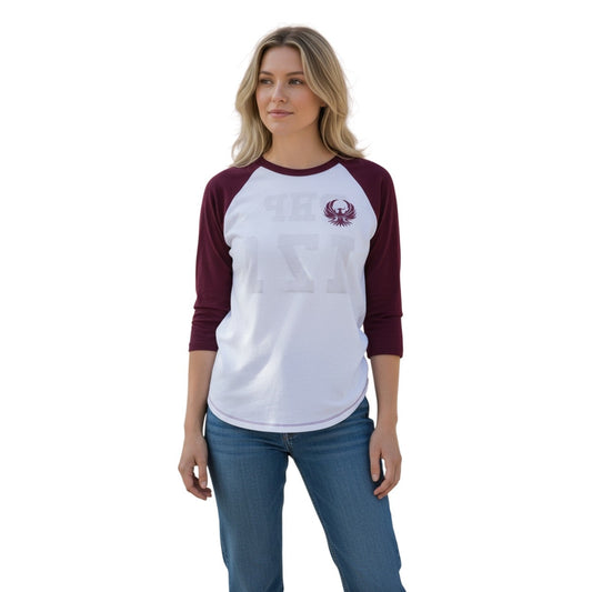 PHP 171 Women’s White Long Sleeve With burgundy sleeves Size Medium