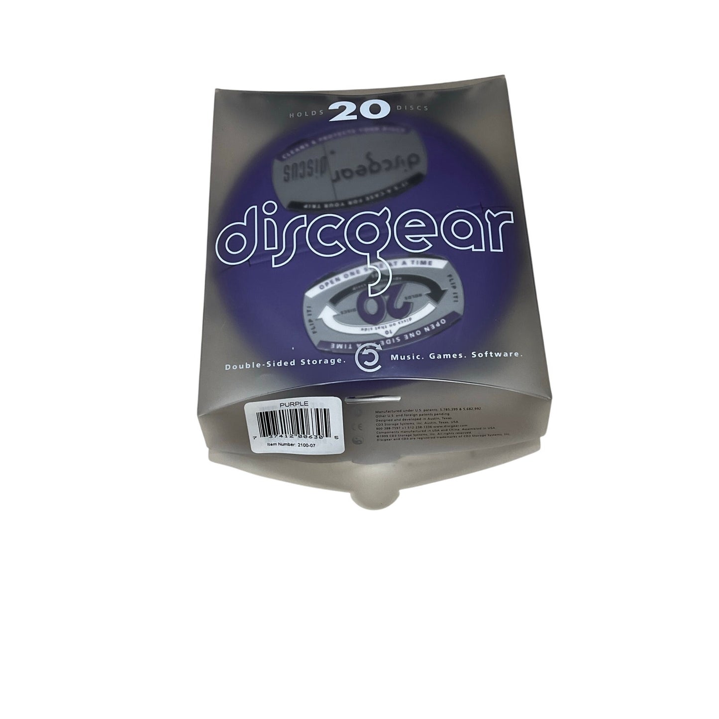 Discqear Double-Sided Storage Music . Games . Software Purple