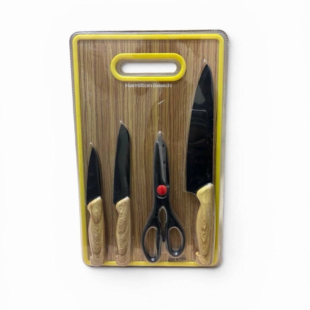 Hamilton Beach kitchen knife and cutting board set