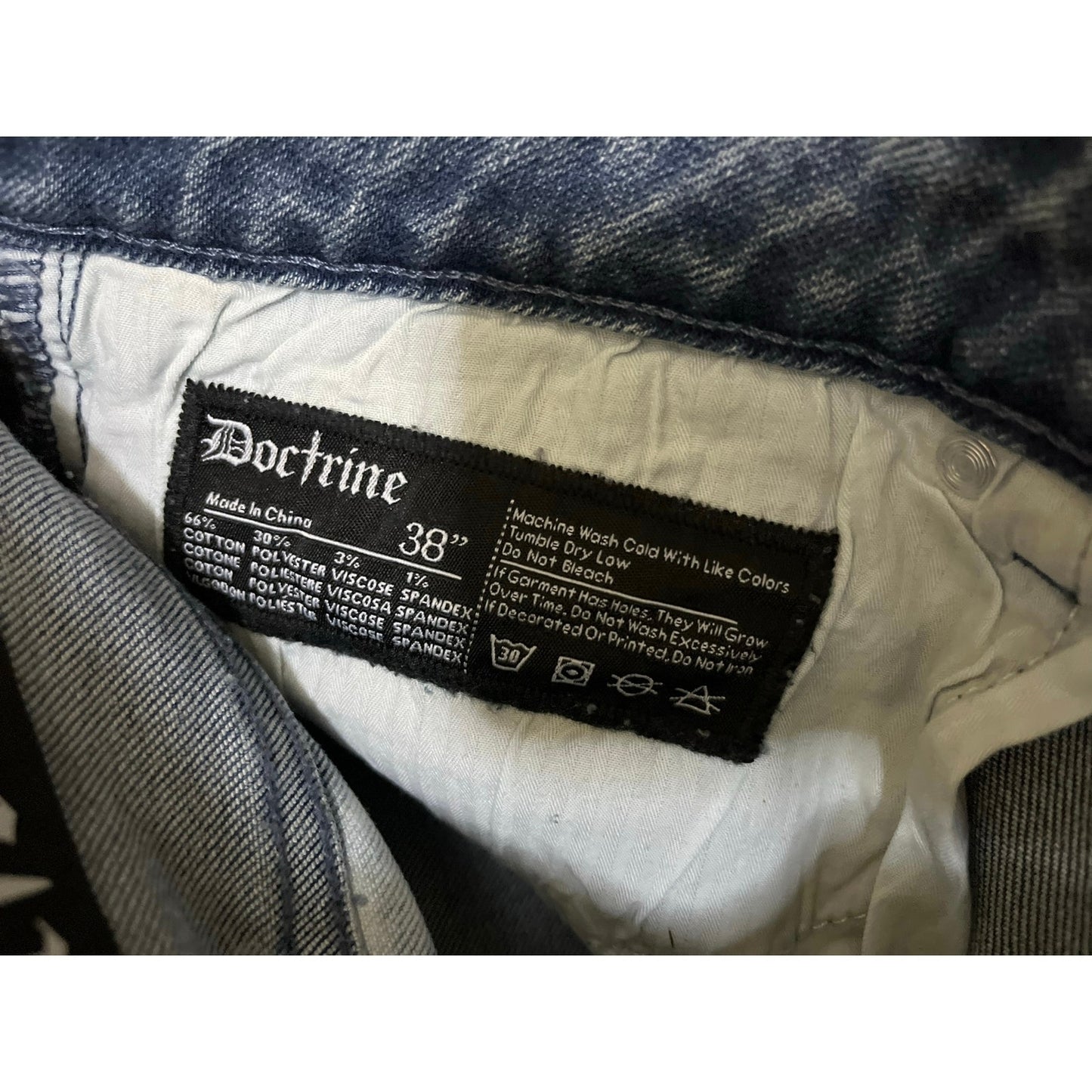 Doctrine Hendrix Stacked Indigo Wash Size 38 New