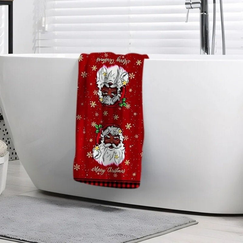 Christmas Kitchen Towels, 18x26 inch Microfiber Santa  Towels for Bathroom