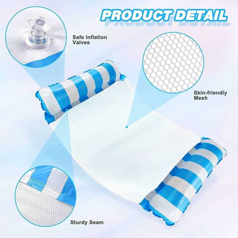 2 Pack Pool Float Water Hammock,Inflatable hammock Swimming Pool Float