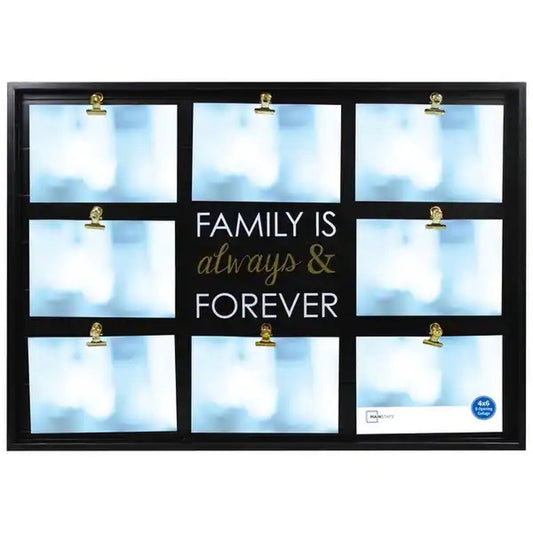 20" x 15" 8-Opening Black Plank Collage Frame