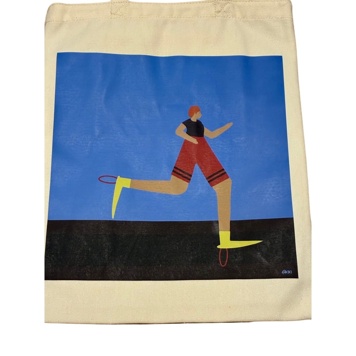 cotton tote bag featuring a colorful graphic
