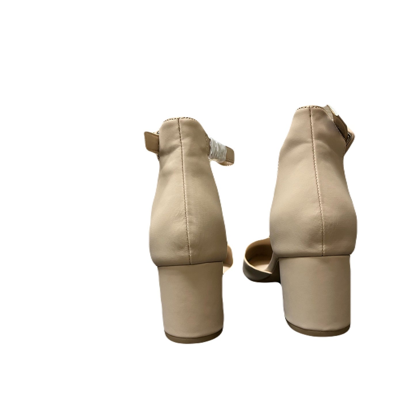 Ankis Women's Size 9.5 Tan Chunky Heels Closed Pointed Toe