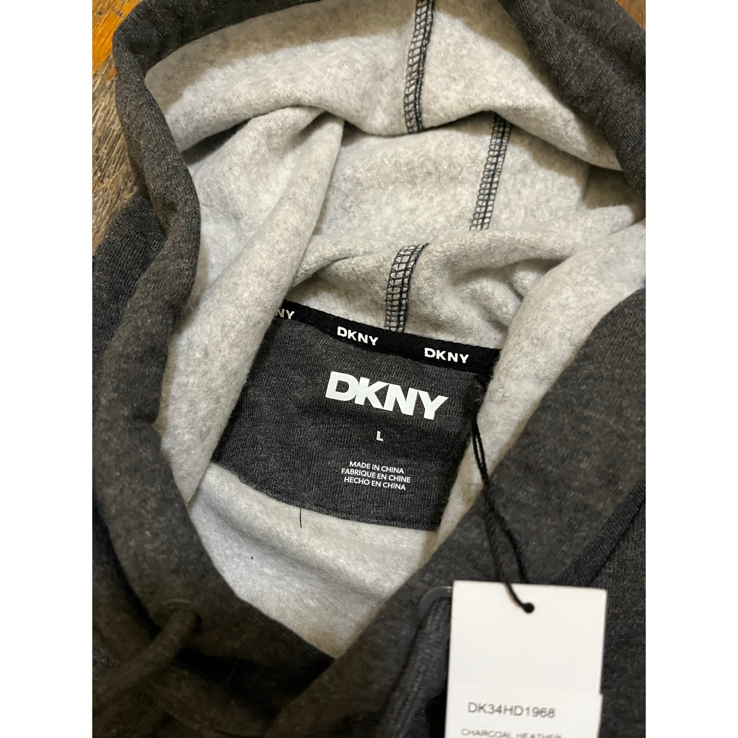 DKNY Men’s Hoodie Dark Gray Size Large Brand New
