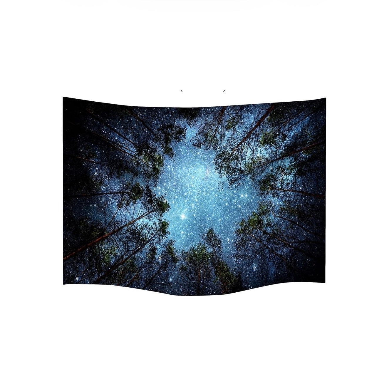 Starry Wall Tapestry, 3D Printing Forest Starry Night Tapestry Star Tree Tapestry Psychedelic Indian Wall Hanging Tapestry for Home Decor Bedroom Living Room, Large 79x58 Inches