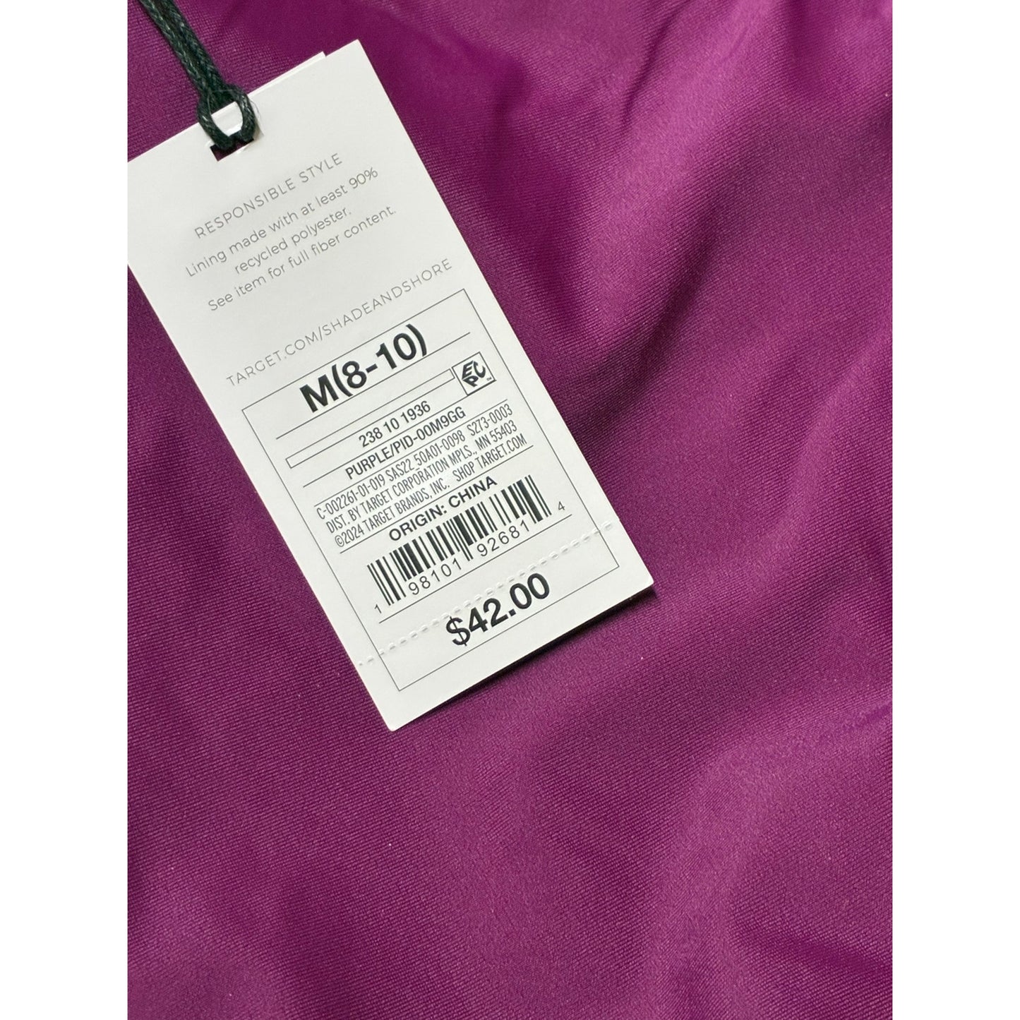 Women's Cap Sleeve One Piece Swimsuit - Shade & Shore Size Medium Purple