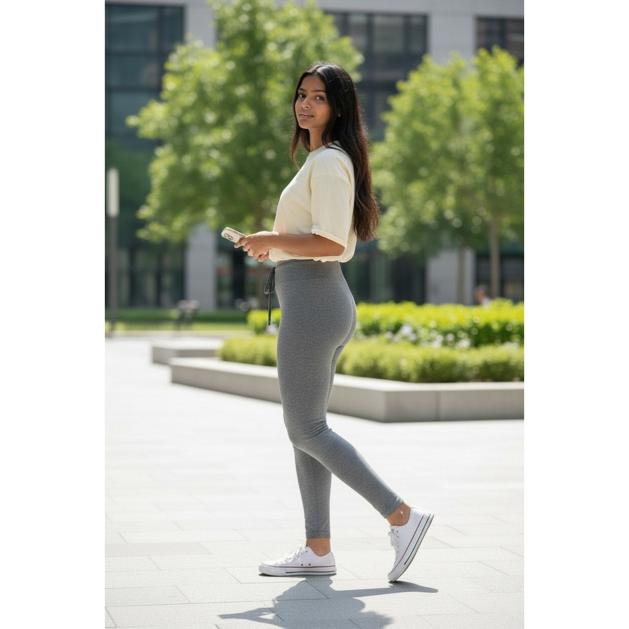 Lab Joy Women’s 7/8 Length High Rise Leggings Size Medium Gray