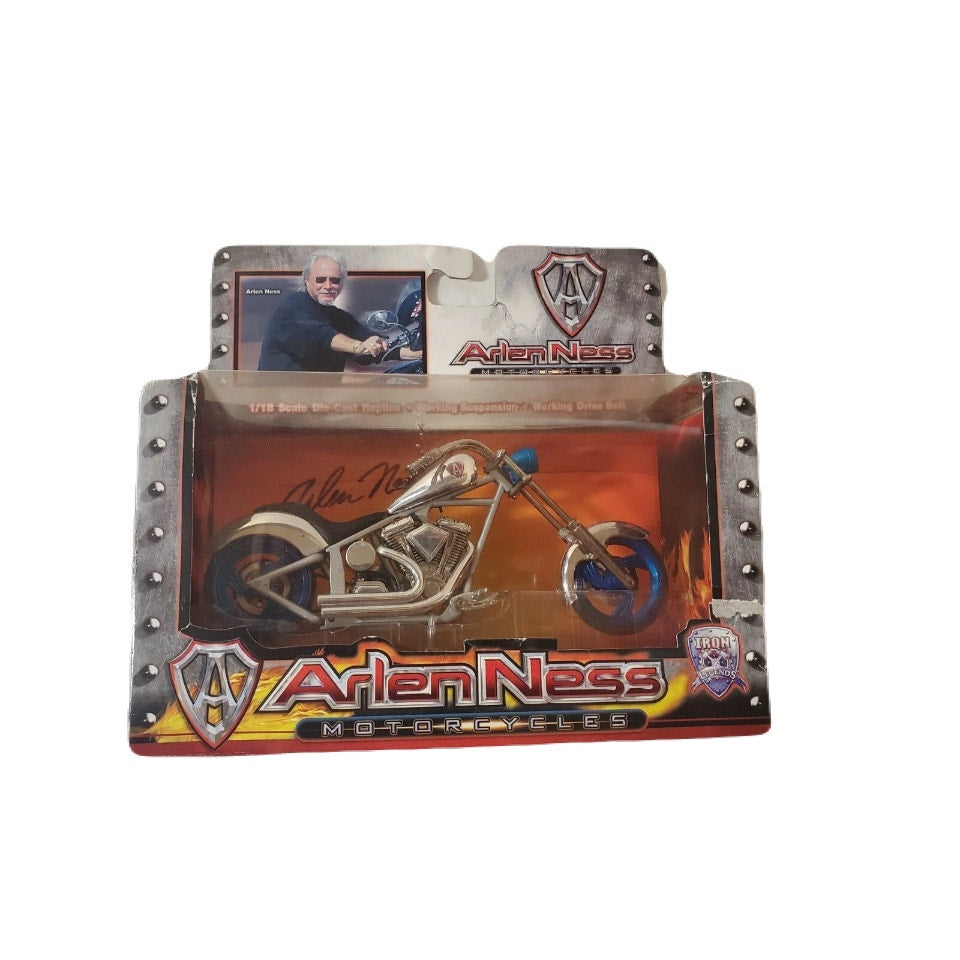 Arlen Ness Motorcycles Iron Legends 1/18 Unopened Box Die Cast Replica Blue