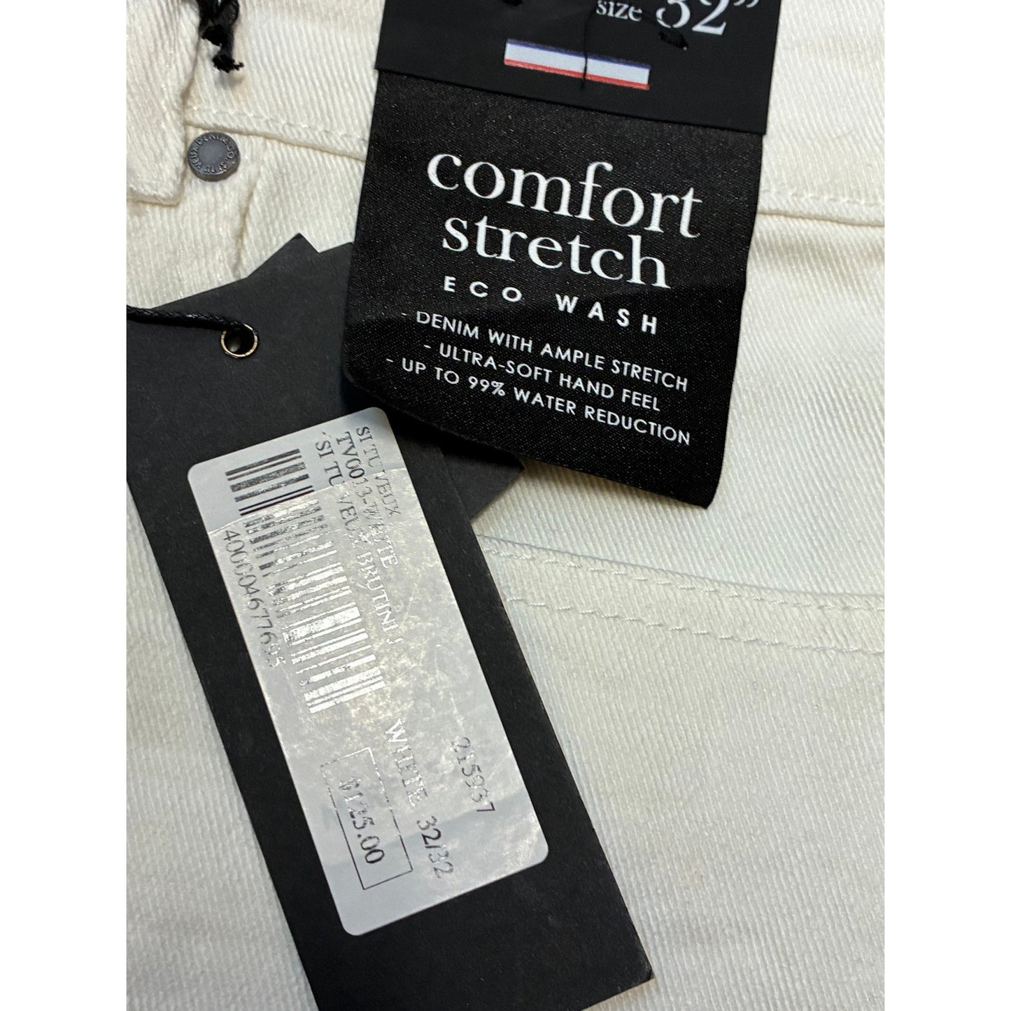 Si Tu Veux TV0013-White Brutini Cargo Jean Size 32/32