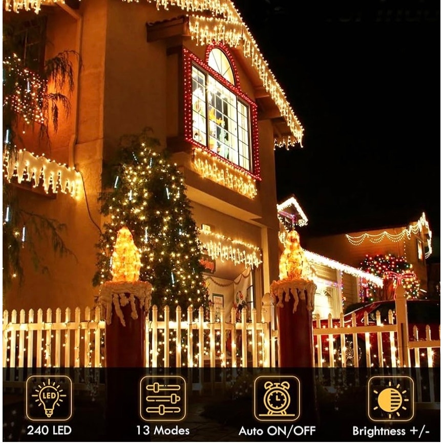 Connectable String Lights Indoor Outdoor Clear Wire Warm White Christmas Lights