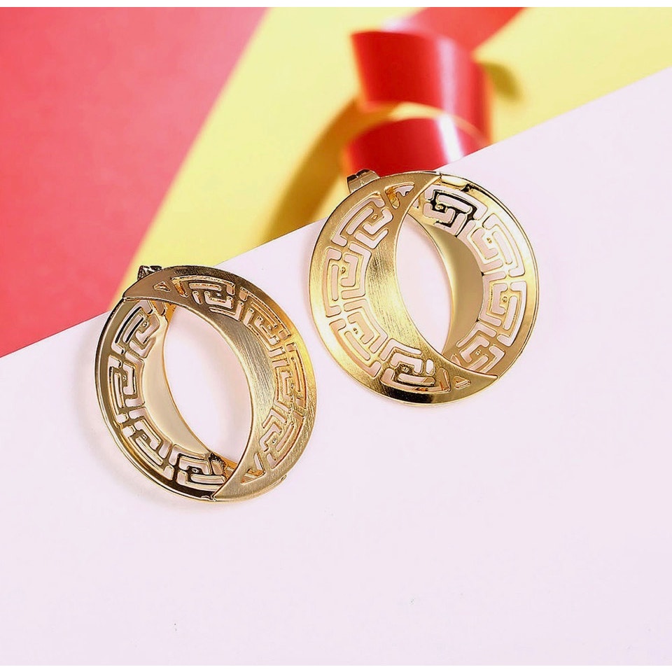 Yellow Gold Plated Earrings Chandelier Latch Back Clasp L622