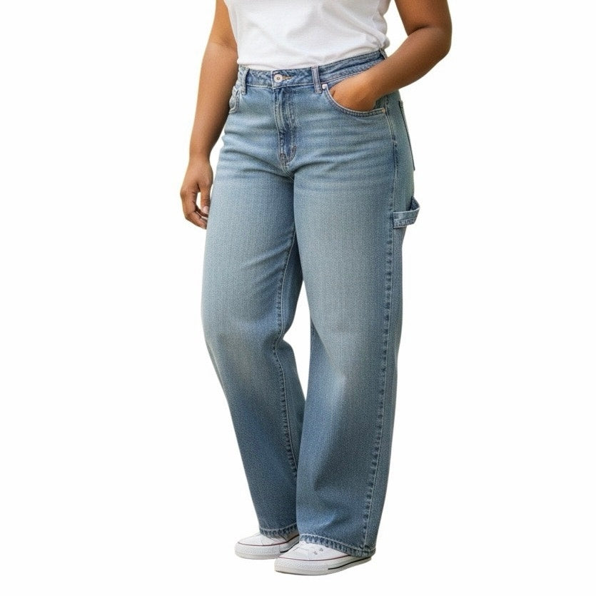 Wild Fable Women’s Low-Rise Baggy Jeans Size 17/R Light Blue Inseam 17/31”