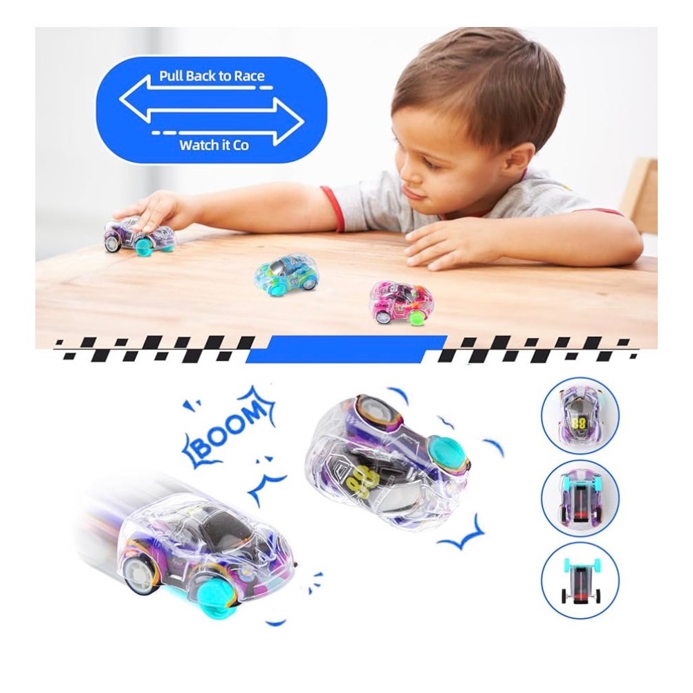 50 Pcs Mini Pull Back Cars Set, Pull Back Racing Vehicles for Kids Toddlers, Bulk Toys Party Favors Treasure Box, Classroom Prizes, Pinata Fillers,Goodie Bag Stuffers for Boys Girls