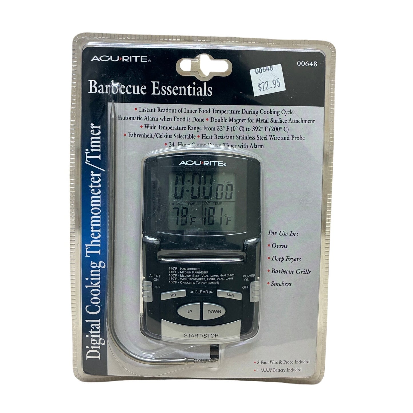 Acurite Essentials Digital Cooking Thermometer/Timer