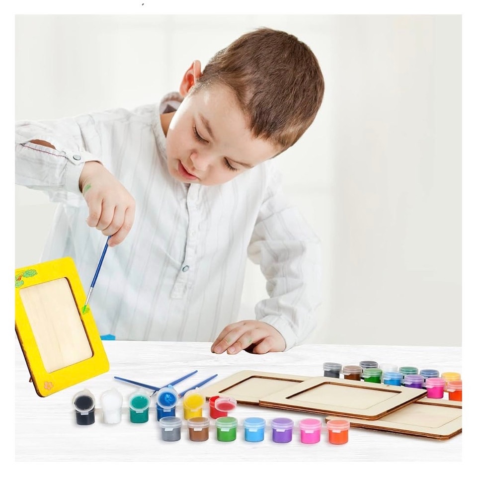 Picture Frame Painting Craft Kit, Paint 6 Custom Wood Picture Frames