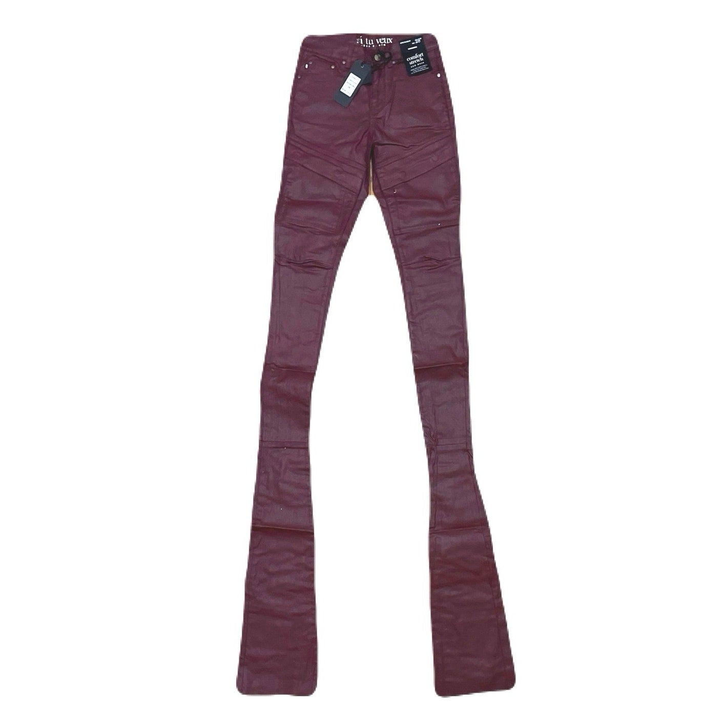 Si Tu Veux Gordon Jean’s Burgundy Wax Superstack  Size 32