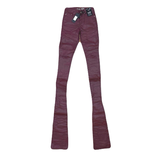 Si Tu Veux Gordon Jean’s Burgundy Wax Superstack  Size 32