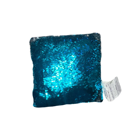 Stuffed Pillow Green & Sliver 9” X 9”