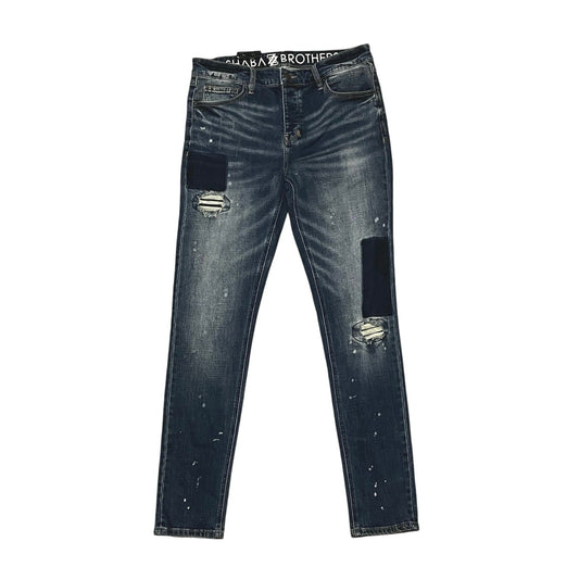 Shaba Z Brothers Men’s Jeans Size 34 With Dark Blue patches on The Legs