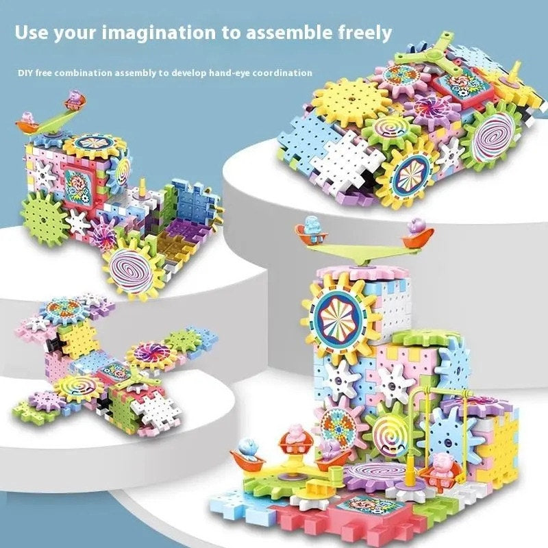 180-piece Electric Gear Building Block Creative Puzzle Set.